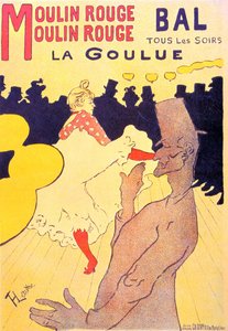 Cartaz para a exposição "La Goulue" no Moulin Rouge, Paris 1891 (litografia) de Henri de Toulouse Lautrec