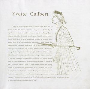 Série Yvette Guilbert-French: No. 1 de Henri de Toulouse-Lautrec