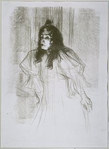 Retrato de May Belfort (May Egan) com duas figuras e um piano Miss May Belfort (título original)