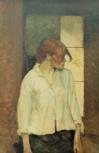 Em Montrouge - Rosa Vermelha de Henri de Toulouse Lautrec