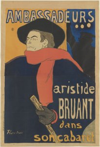 Embaixadores: Aristide Bruant, 1892 de Henri de Toulouse Lautrec