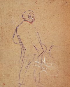 Aristide Bruant a cantar no seu cabaré de Henri de Toulouse Lautrec