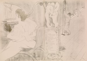 Na cortina Au rideau, 1895., 1895. de Henri de Toulouse Lautrec