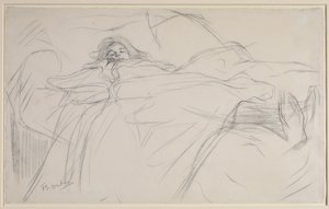 Na cama, por volta de 1896 de Henri de Toulouse Lautrec