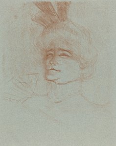 Busto de Mlle. Marcelle Lender, virou três quartos de Henri de Toulouse Lautrec