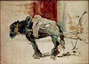 Cavalo daught para Celeyran. Pintura de Henri de Toulouse-Lautrec de Henri de Toulouse Lautrec