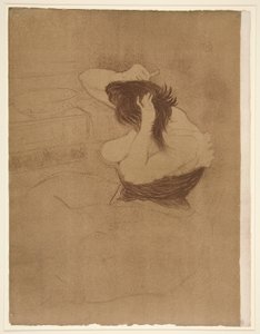 Mulher a pentear o seu cabelo, da série Elles de Henri de Toulouse-Lautrec