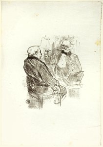 Georges Clemenceau e o optomotricista, Mayer, de Au Pied du Sinaï de Henri de Toulouse Lautrec