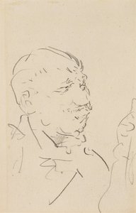 Cabeça de um homem (grafite em papel de wove) de Henri de Toulouse Lautrec