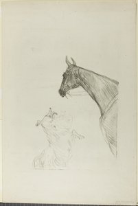 Pferd und Collie von Henri de Toulouse-Lautrec