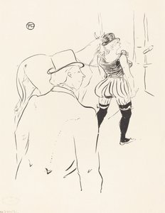 Nas asas do Folies-Bergere: Sra. Lona Barrison com seu empresário e marido de Henri de Toulouse Lautrec