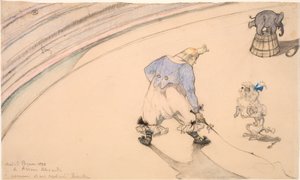 No circo - O palhaço Footit como domador de animais de Henri de Toulouse Lautrec
