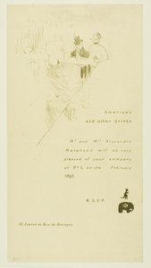 Convite para o Sr. e a Sra. Alexandre Natanson de Henri de Toulouse Lautrec