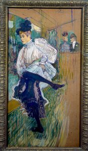 Jane Avril dançando Jane Avril (1868-1943) era uma dançarina do Moulin Rouge. Pintura de Henri de Toulouse Lautrec (1864-1901) 1891 Sun. 0,85x0,45 m Paris, musee d