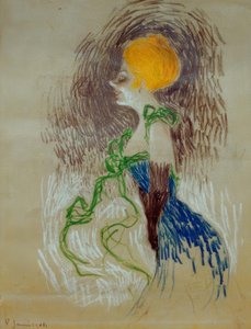 Jovem mulher com luvas de Henri de Toulouse Lautrec