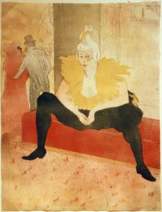 A palhaça, sentada de Henri de Toulouse Lautrec