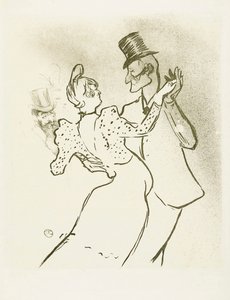 La Goulue e Valentin la Desossee. Cartaz de Toulouse-Lautrec. de Henri de Toulouse Lautrec