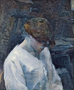 La Rousse com uma blusa branca de Henri de Toulouse Lautrec