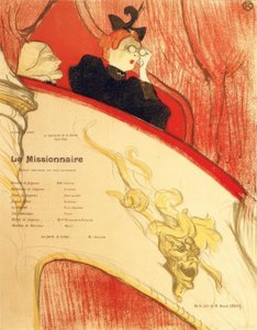 A caixa com o mascron dourado de Henri de Toulouse Lautrec