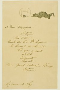 Ementa de um jantar oferecido por May Belfort de Henri de Toulouse Lautrec