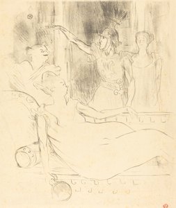 Mme. Simon-Girard, Brasseur e Guy em La belle Helene Mme. Simon-Girard, Brasseur..., 1895. de Henri de Toulouse Lautrec