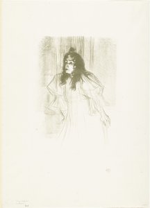Retrato da cantora May Belfort com cabelos soltos de Henri de Toulouse Lautrec