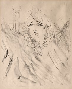 Retratos de atores e atrizes: Treze litografias: Sarah Bernhardt, 1898. de Henri de Toulouse Lautrec