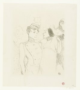 Retrato das atrizes Marcelle Lender e Eve Lavallière em uma revista no Théâtre des Variétés Credor e Lavallière de Henri de Toulouse Lautrec