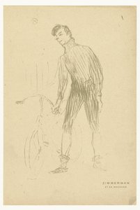 Retrato do ciclista Albert Zimmerman e da sua bicicleta
Zimmerman et sa machine (título sobre o objecto) de Henri de Toulouse-Lautrec