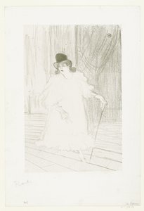 Retrato da cantora Cecy Loftus no palco no teatro Cecy Loftus de Henri de Toulouse Lautrec