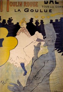 Cartaz para o cabaré "La goulue" no Moulin Rouge. Desenho de Henri de Toulouse Lautrec (1864-1901) 1891 Bruxelas, Musee Ixelles de Henri de Toulouse Lautrec