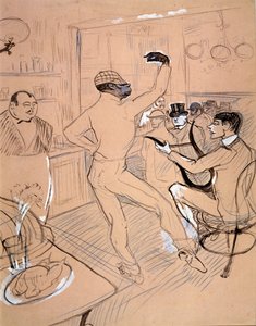Rafael Padilla chamado Chocolate, dançando em um bar (tinta indígena e guache sobre papel de Henri de Toulouse Lautrec