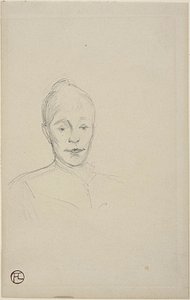 Estudo: Rosto de Mulher de Gola Alta de Henri de Toulouse Lautrec