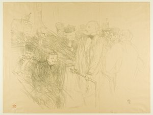 O Julgamento Arton, Ribot dando provas (segunda placa) de Henri de Toulouse Lautrec