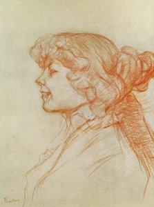 A Garota Inglesa na Estrela em Le Havre, 1899 (crayon on paper) de Henri de Toulouse Lautrec