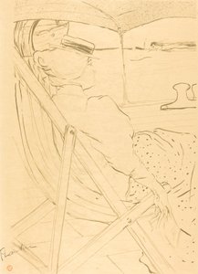 O Passageiro da Cabine 54 - Navegando em um Iate La passagère du 54 - Promenade..., 1896. de Henri de Toulouse Lautrec