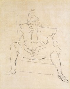 O palhaço sentado; A palhaça Assis de Henri de Toulouse Lautrec