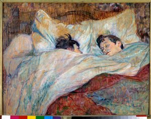 A cama Duas crianças adormecidas. Óleo sobre cartão por Henri de Toulouse Lautrec (1864-1901) 1892 Dim. 0,54x0,7 m Paris, musee d