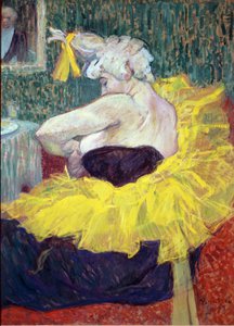 O palhaço Cha U Kao, artista no Moulin Rouge - óleo sobre papelão de Henri de Toulouse Lautrec