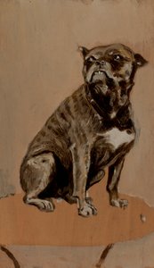 Toucinho, sentado numa mesa de Henri de Toulouse Lautrec