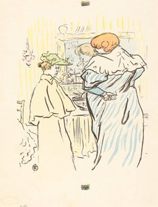 Duas mulheres diante de um espelho de Henri de Toulouse Lautrec