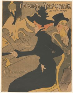 Mulher e homem na plateia numa actuação de canto
Divan Japonais (título sobre o objecto) de Henri de Toulouse Lautrec