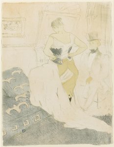 Mulher ajustando seu espartilho, 1896 de Henri de Toulouse Lautrec
