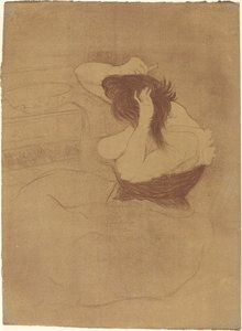 Mulher penteando o cabelo de Henri de Toulouse Lautrec