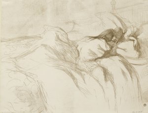 Mulher Reclinada - Acordando, 1896 de Henri de Toulouse Lautrec