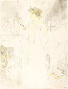 Mulher no espelho de Henri de Toulouse Lautrec
