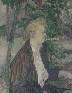 Mulher sentada em um jardim, 1891 de Henri de Toulouse Lautrec