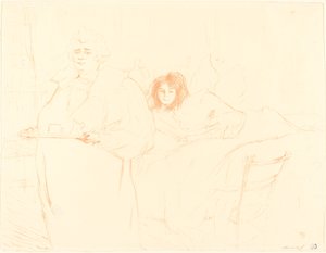 Mulher com uma bandeja Femme au plateau, 1896. de Henri de Toulouse Lautrec