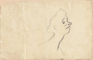 Yvette Guilbert (reto) Estudo de três quartos de Yvette Guilbert (verso) de Henri de Toulouse Lautrec