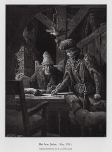 Emprestador de dinheiro judeu (gravura) de Henri van Muyden